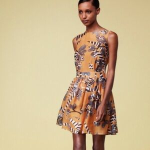 Thakoon Jungle Cat Open Back Mini Dress Sz 2